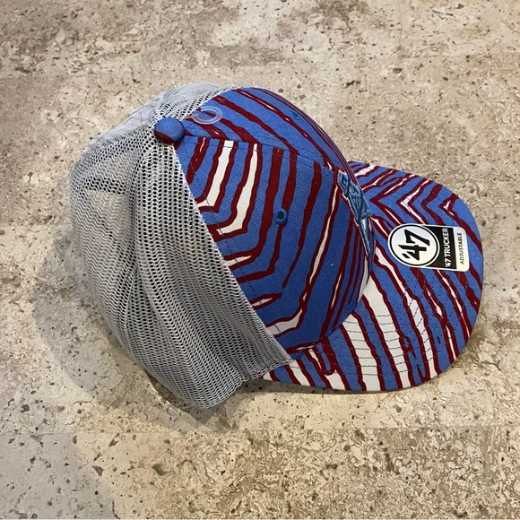 NWT Houston Oilers Hat Retro Trucker Adjustable "47 Zubaz Legacy Strapback Cap - Picture 3 of 11